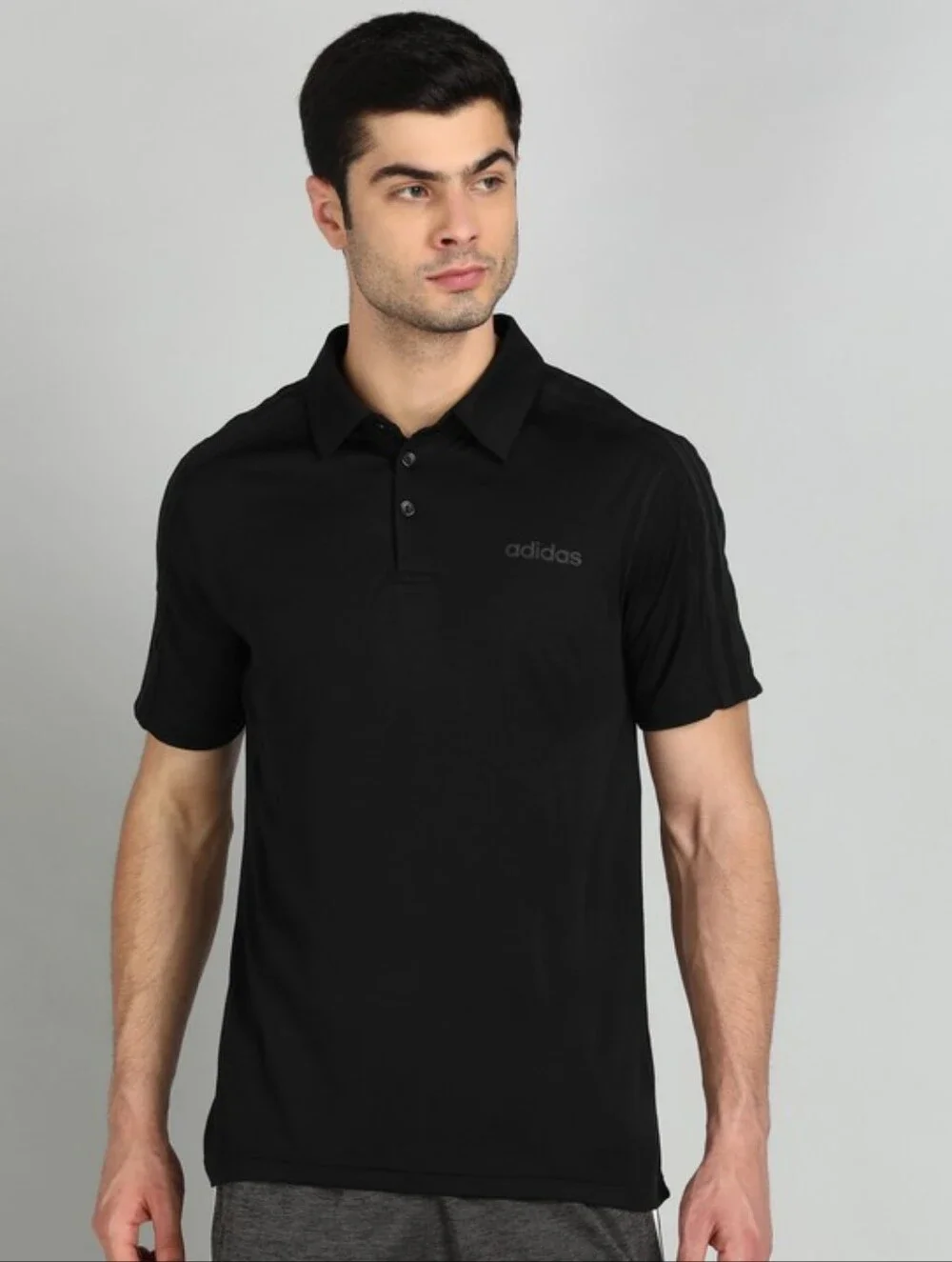 Adidas Design 2 Move 3-Stripes Lightweight Training Golf Polo Shirt Black